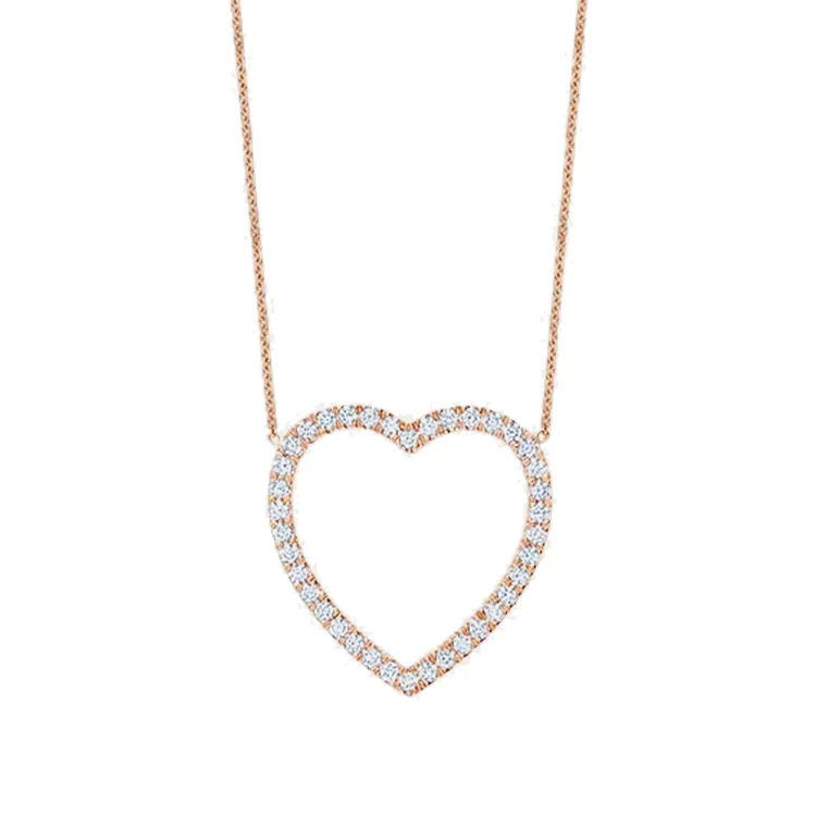 Large Open Heart Diamond Necklace - Image 2
