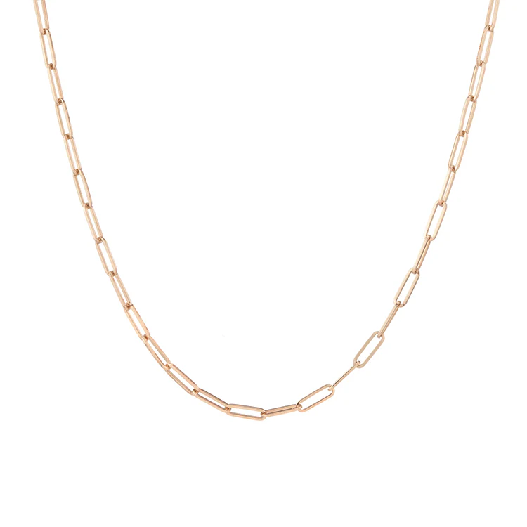 Large Solid Gold Paper Clip Chain - Image 3