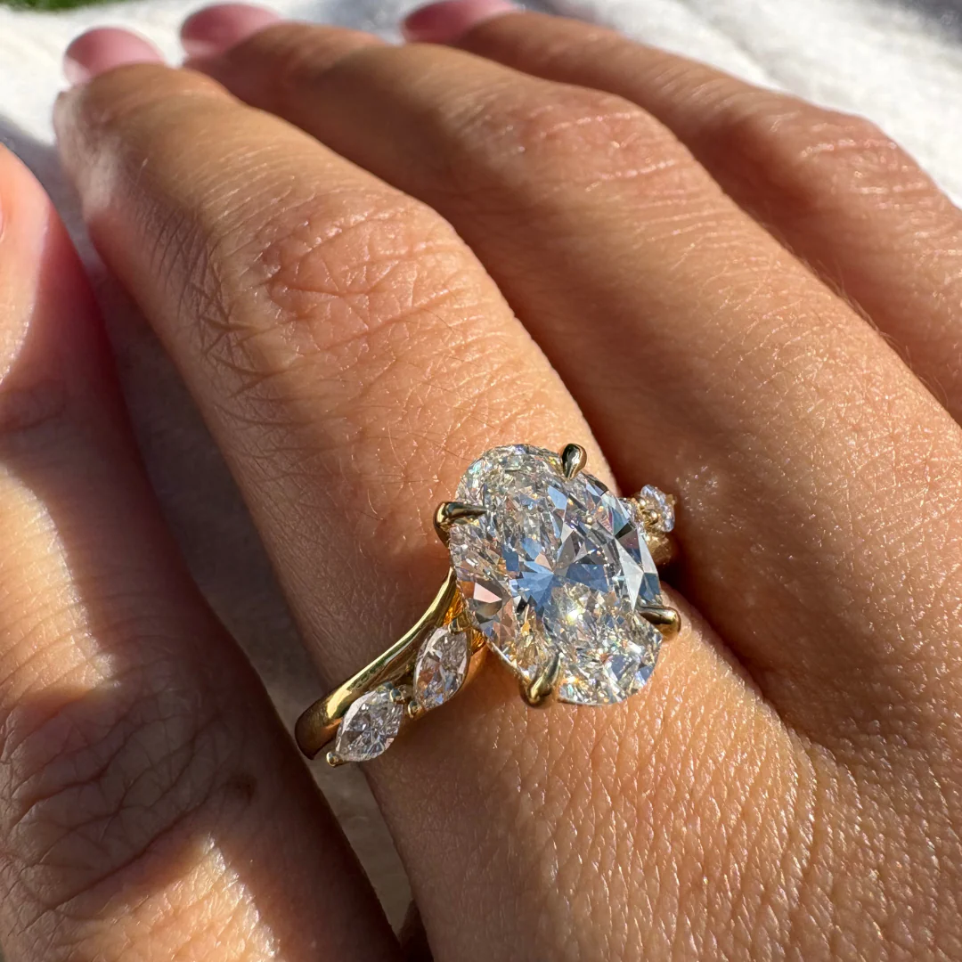 Lena Lab Grown Oval Marquise Wrap Ring - Image 2