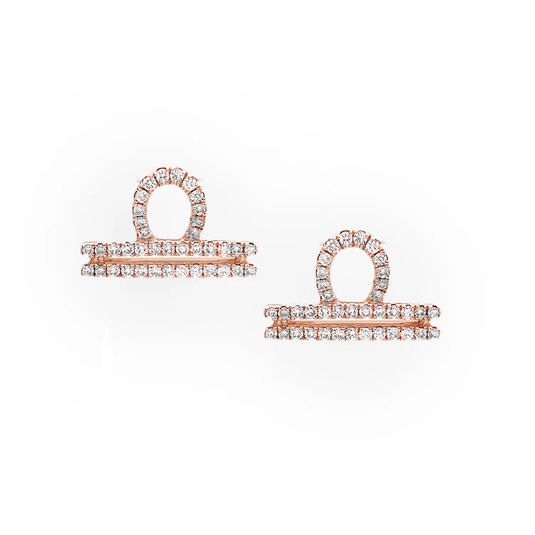 Libra Diamond Zodiac Studs - Image 2
