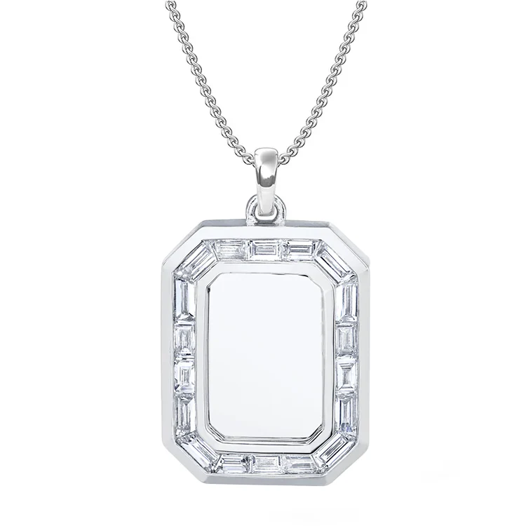Men's Baguette Diamond Nameplate Necklace - Image 3
