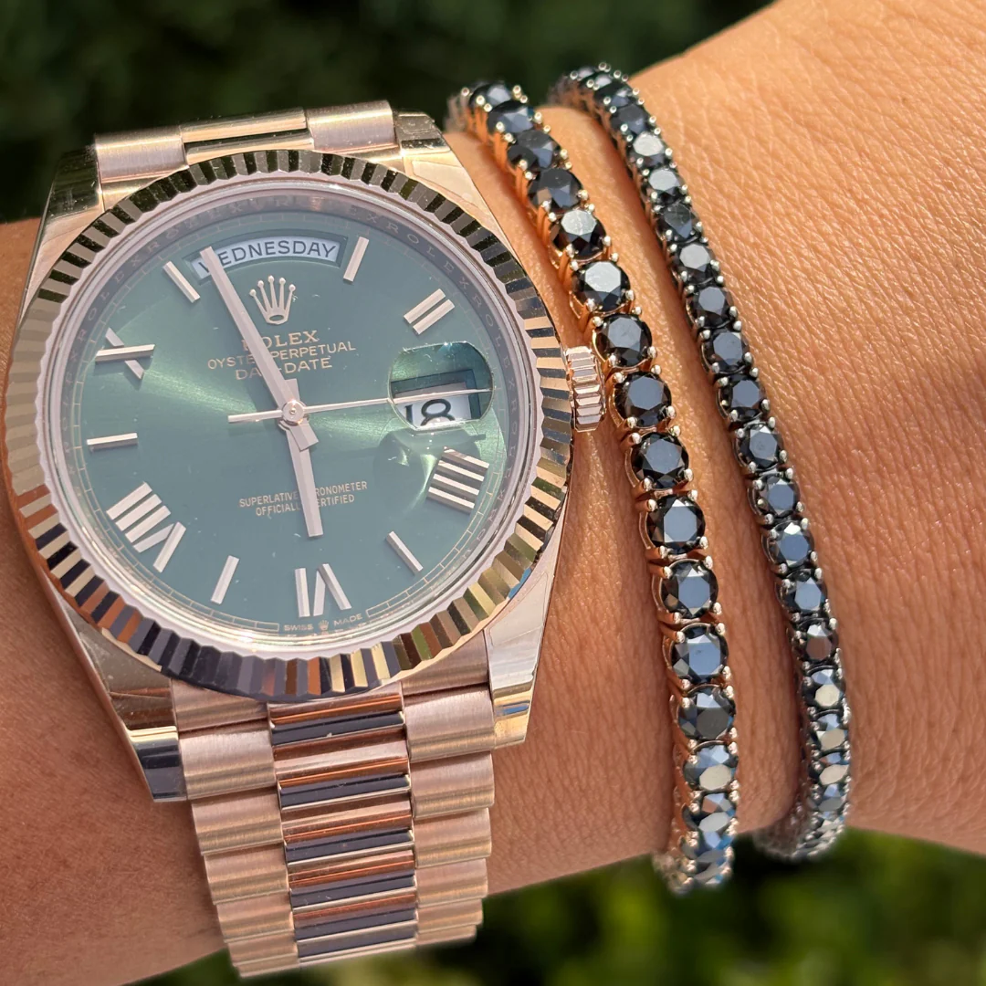 Men's Black Diamond Tennis Bracelet - Image 2