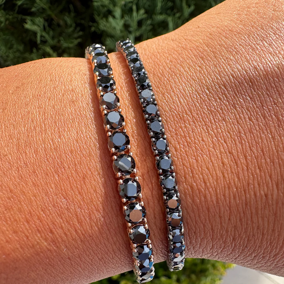 Men's Black Diamond Tennis Bracelet - Image 3