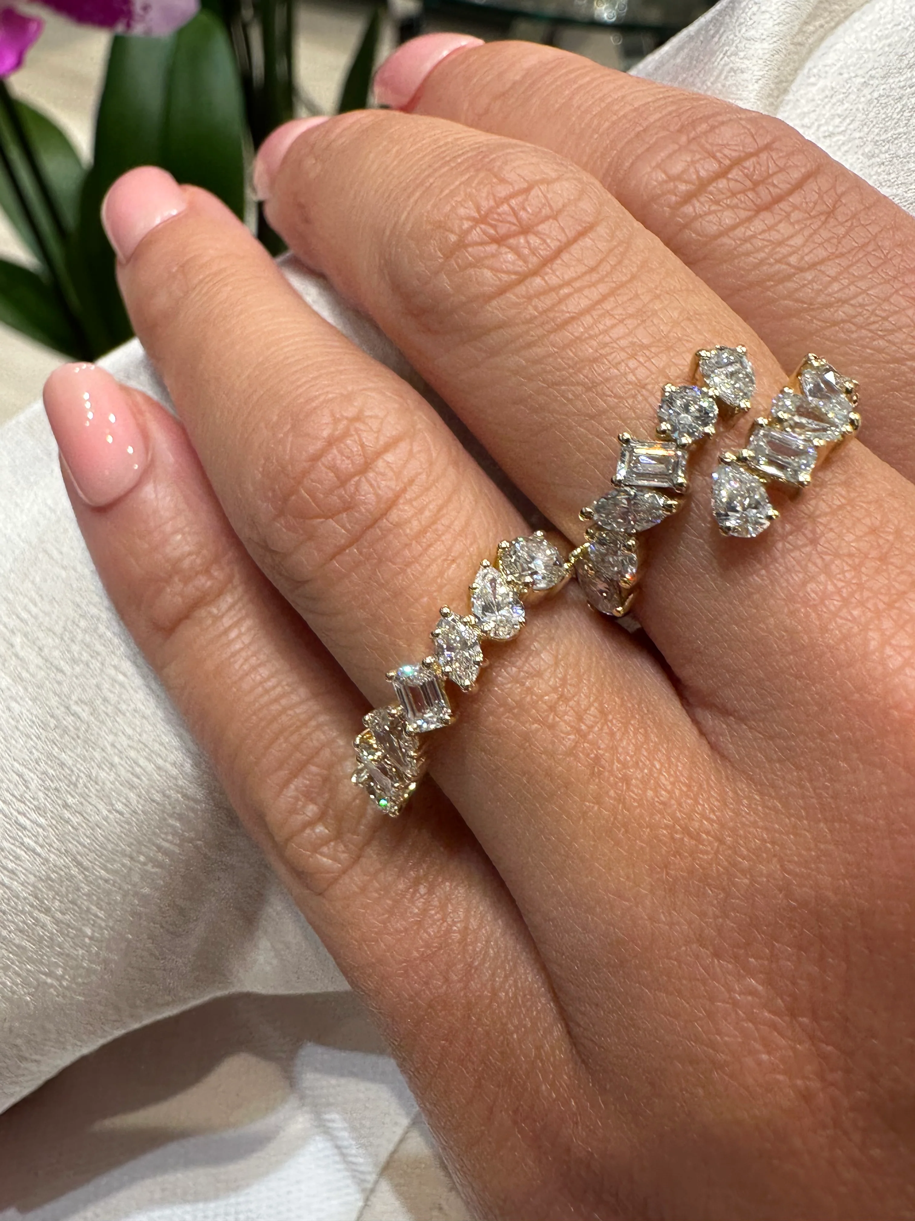 Mixed Diamond Half Band Eternity Ring - Image 2