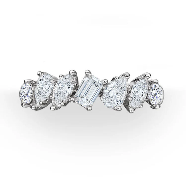 Mixed Diamond Half Band Eternity Ring - Image 3