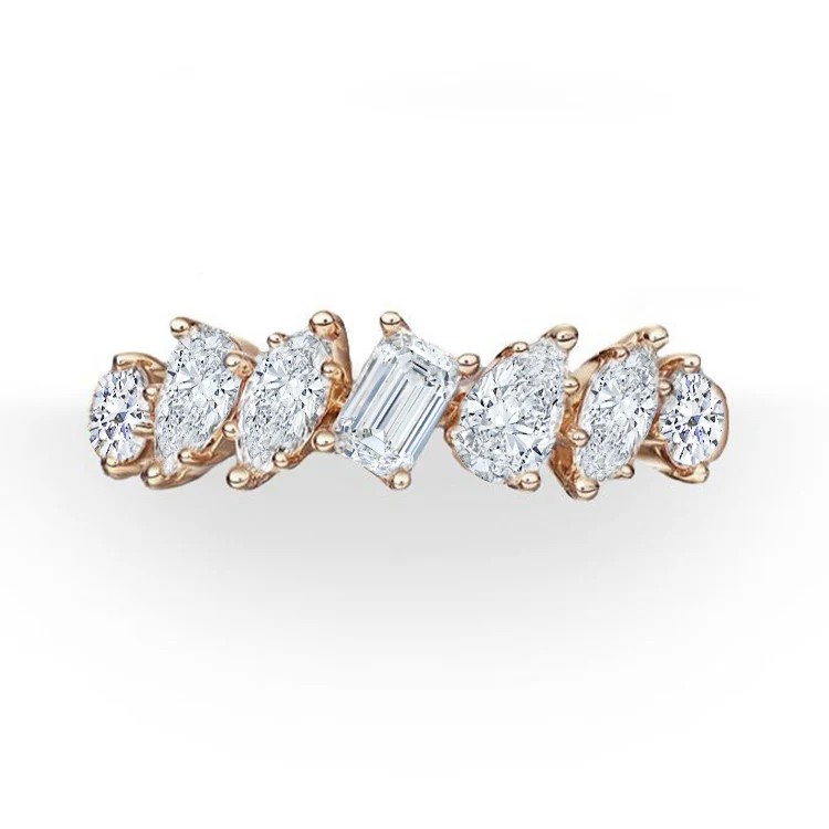 Mixed Diamond Half Band Eternity Ring - Image 4
