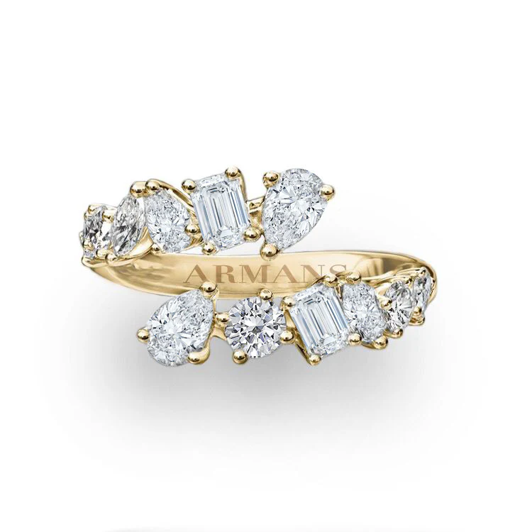 Mixed Diamond Wrap Ring