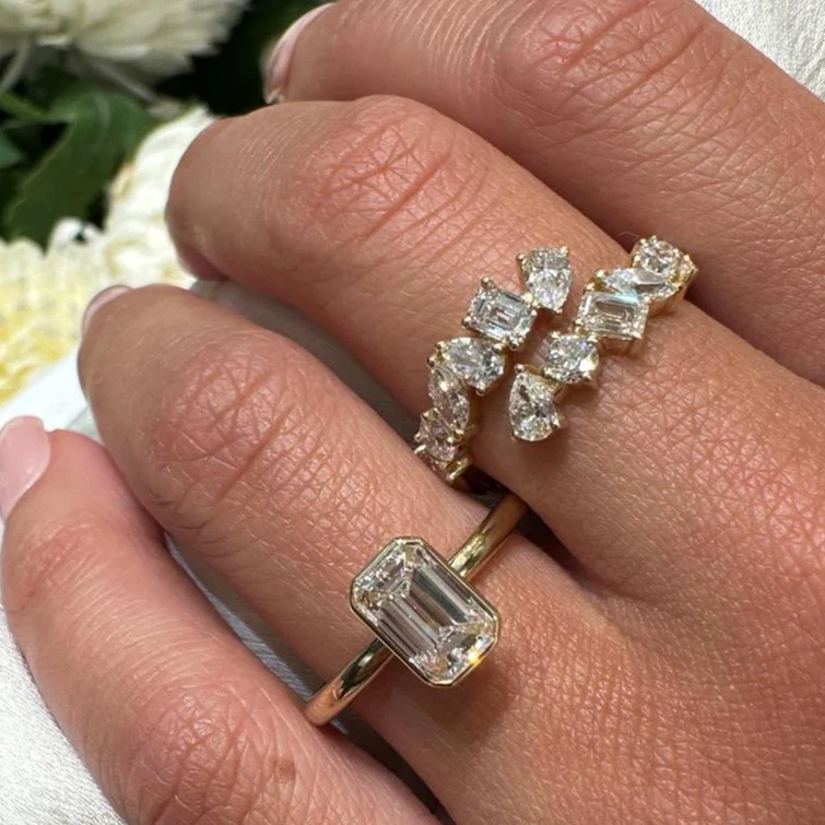 Mixed Diamond Wrap Ring - Image 2