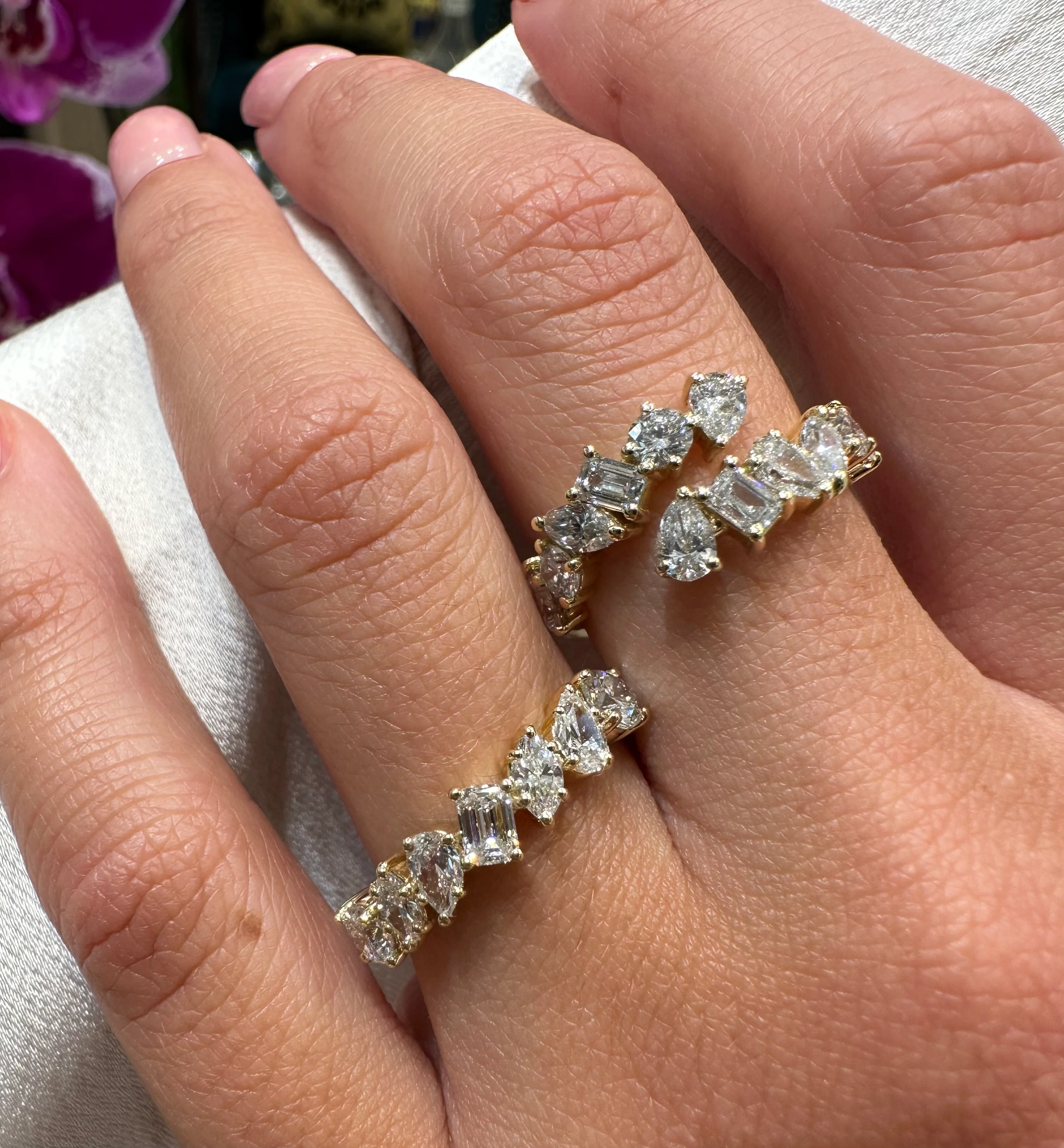 Mixed Diamond Wrap Ring - Image 3