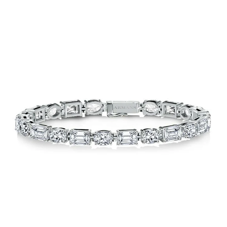 Mixed Oval and Emerald Tennis Bracelet