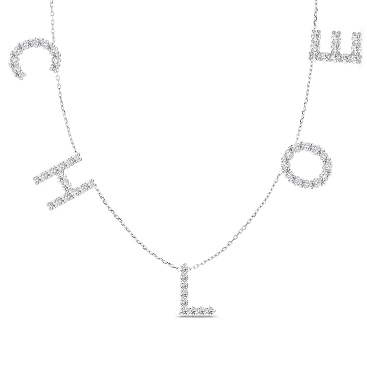 Multi Diamond Initial Necklace