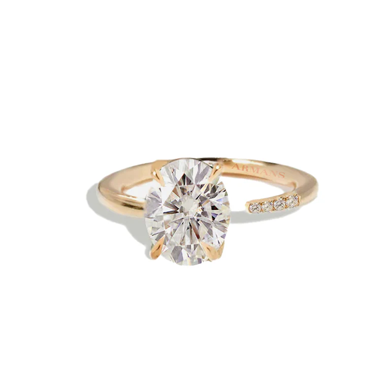 Oval Diamond Split Engagement Ring