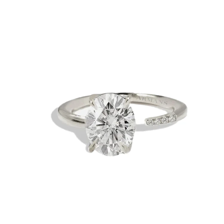 Oval Diamond Split Engagement Ring - Image 2