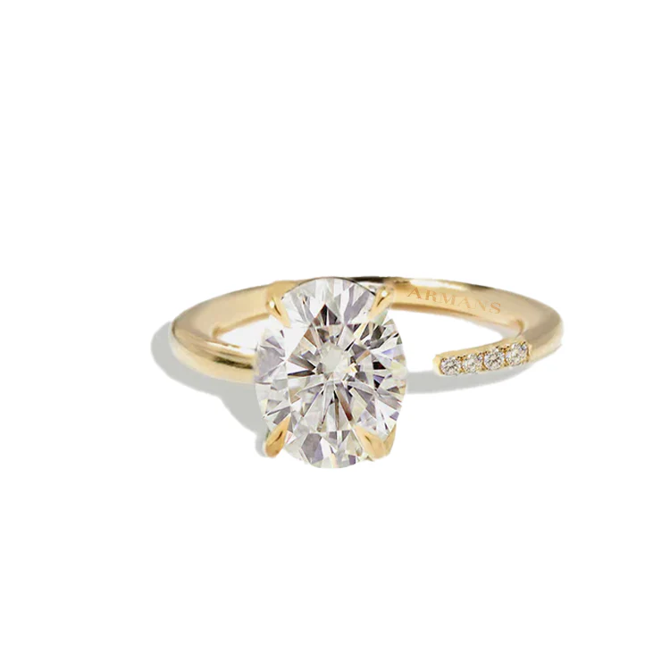 Oval Diamond Split Engagement Ring - Image 3