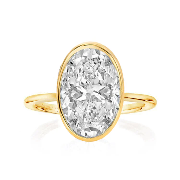 Oval Oriana Bezel Set Lab Grown Engagement Ring