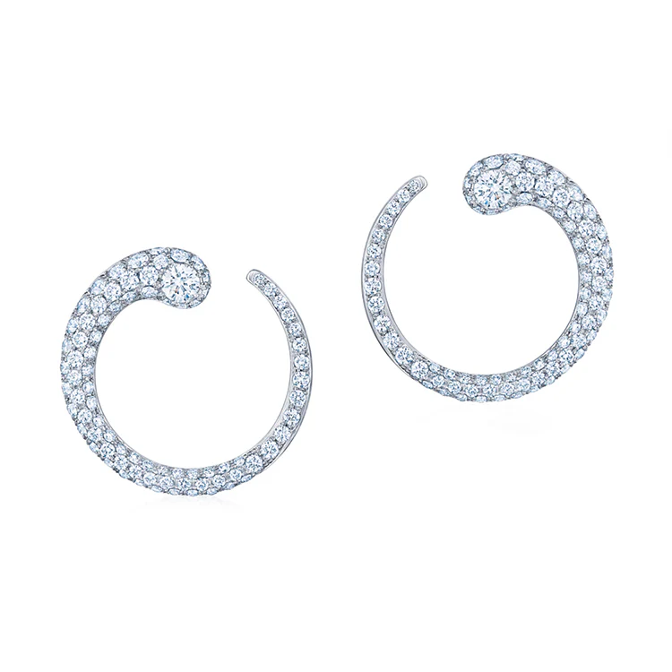 Pavé Diamond Swirl Hoops