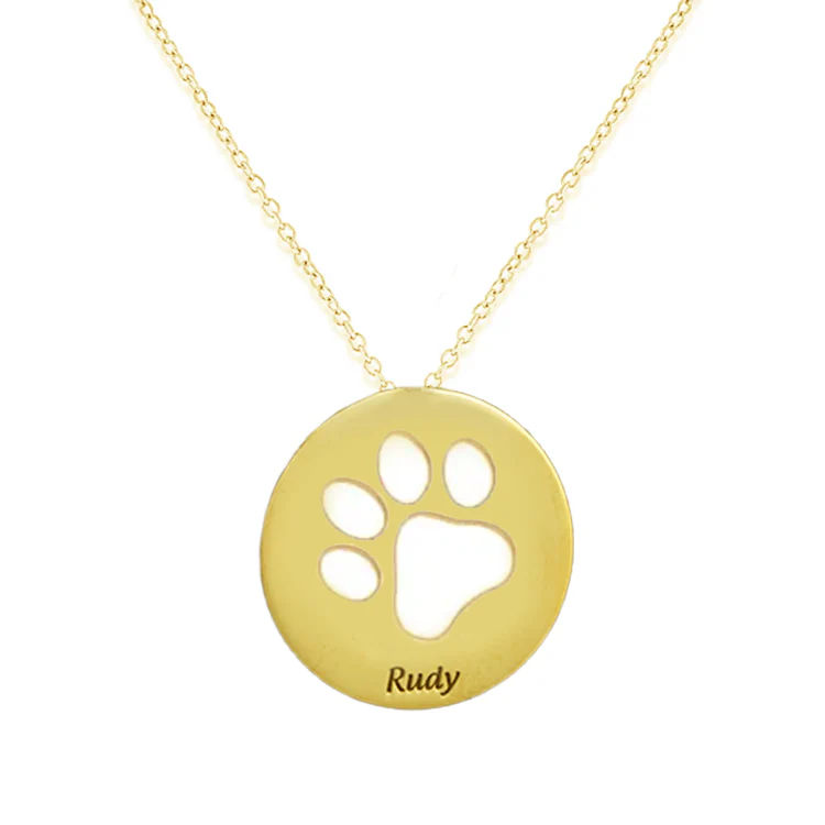 Paw Print Cutout Disc Pendant