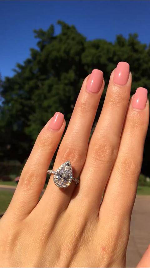 Pear Halo Lab Grown Engagement Ring - Image 6