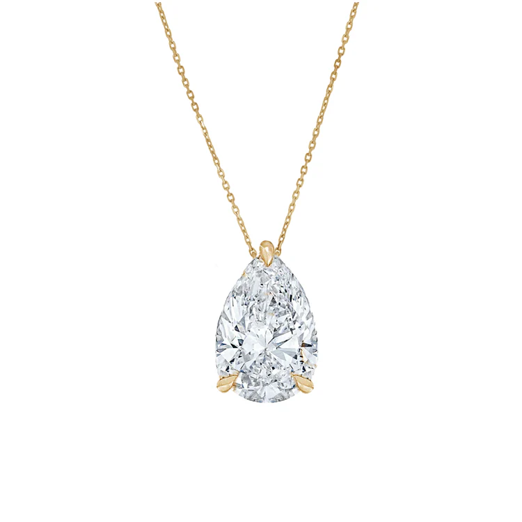 Pear Solitaire Diamond Pendant - Image 4