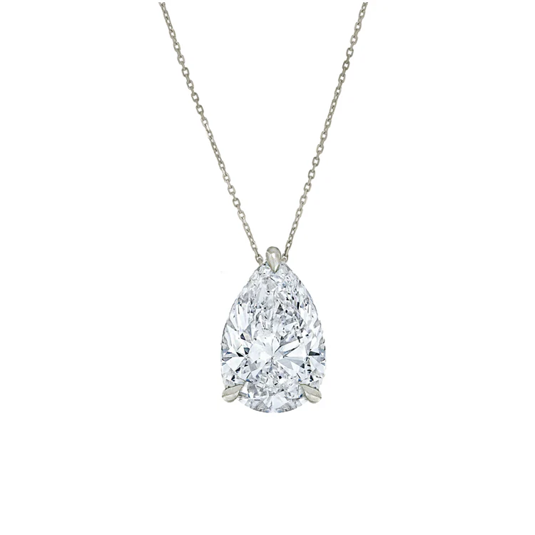 Pear Solitaire Lab Grown Diamond Pendant - Image 3