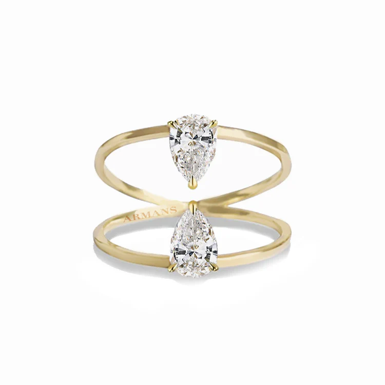 Pearfect Duo Diamond Ring