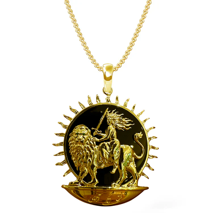 Persian Woman Life Freedom Lion Sun Necklace Chain Necklace