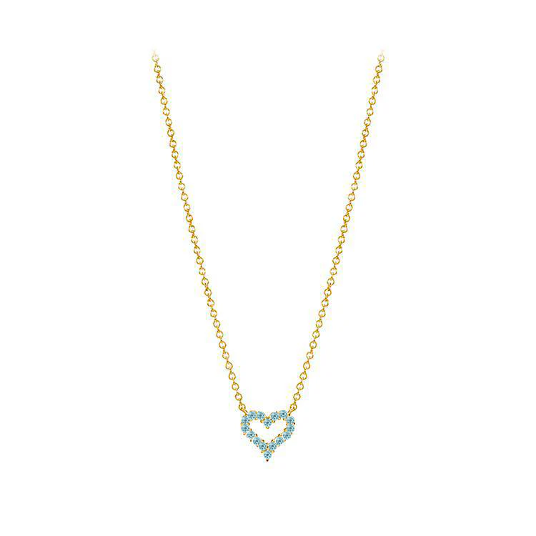 Petite Aquamarine Heart Pendant