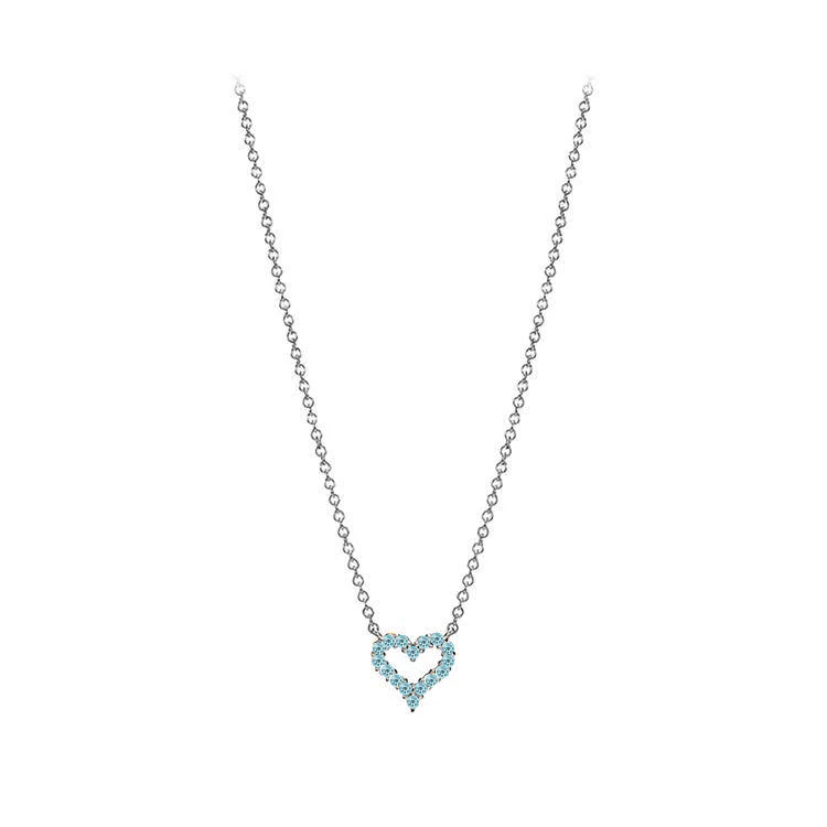 Petite Aquamarine Heart Pendant - Image 2