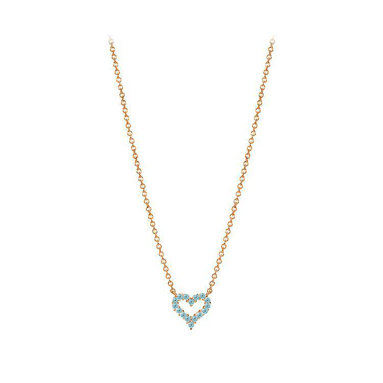 Petite Aquamarine Heart Pendant - Image 3
