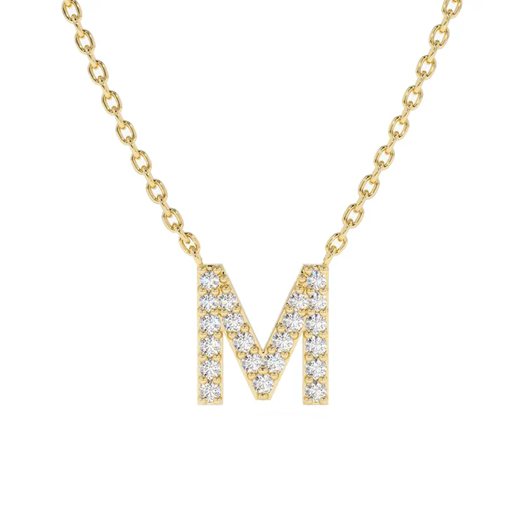 Petite Diamond Initial Letter Pendant