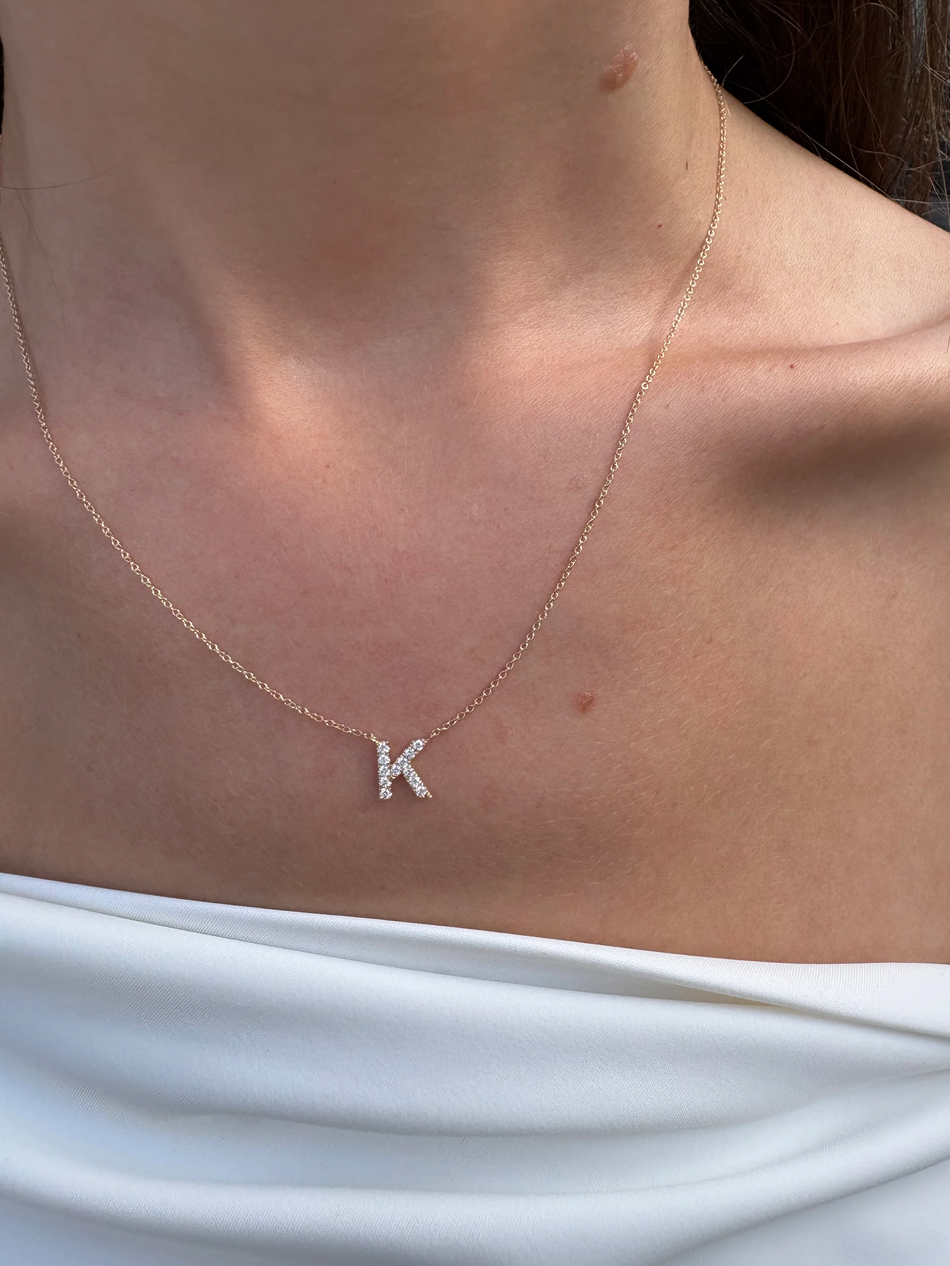 Petite Diamond Initial Letter Pendant - Image 5