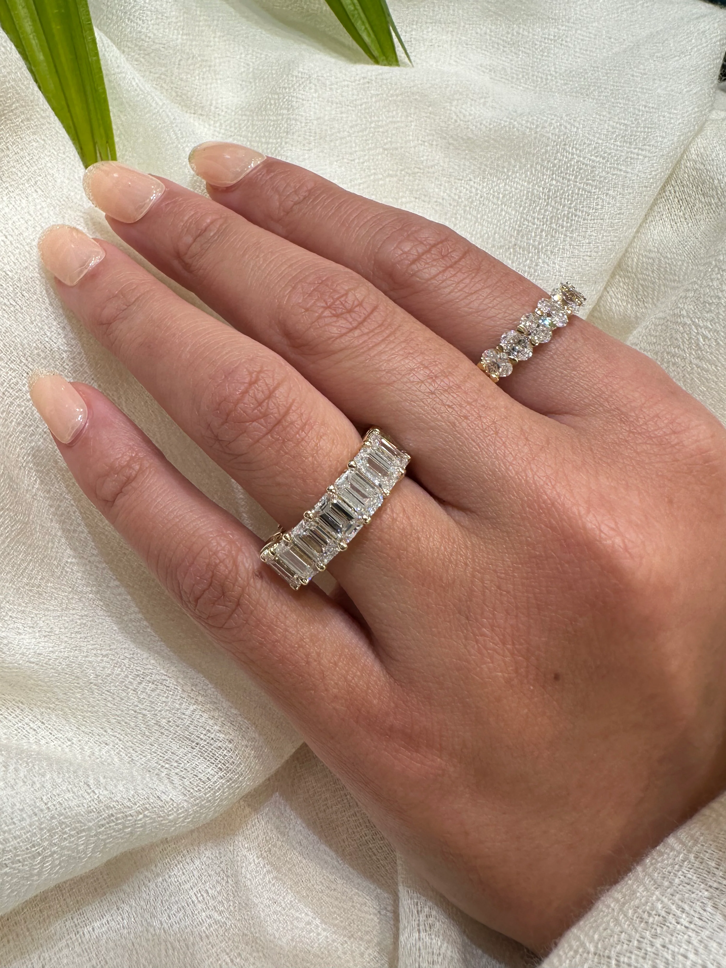 Petite Oval Lab Grown Diamond Wedding Band - Image 3