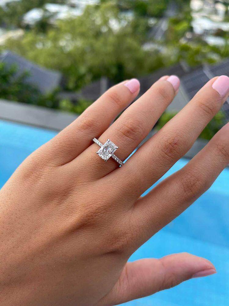 Radiant Allegra Lab Grown Engagement Ring - Image 6