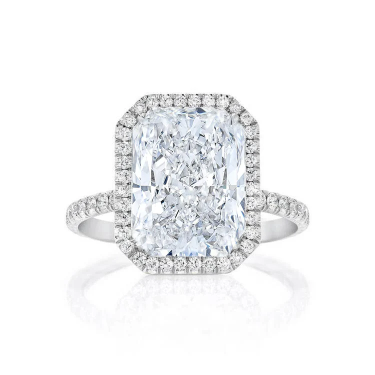 Radiant Seamless Halo Engagement Ring