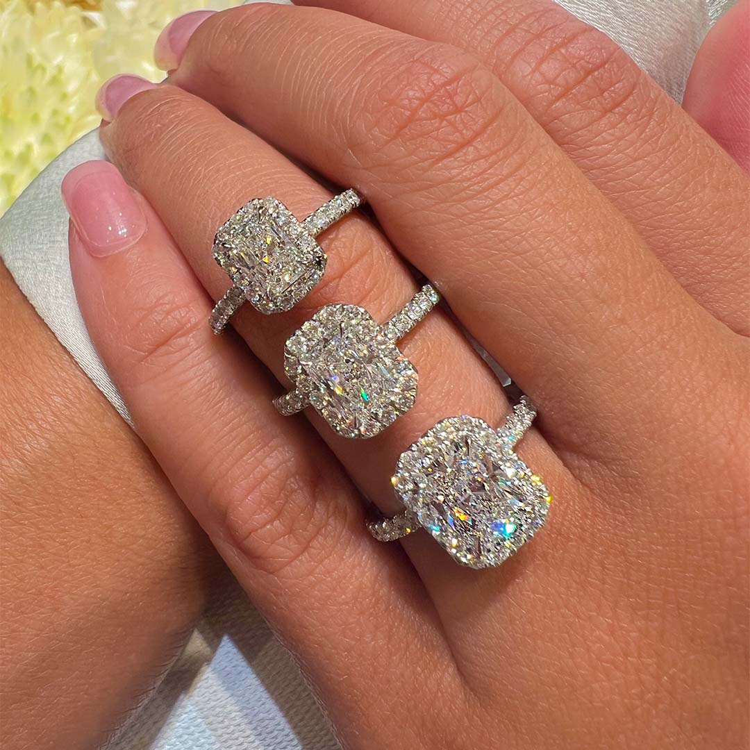 Radiant Seamless Halo Lab Grown Engagement Ring - Image 3