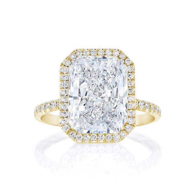 Radiant Seamless Halo Lab Grown Engagement Ring - Image 6