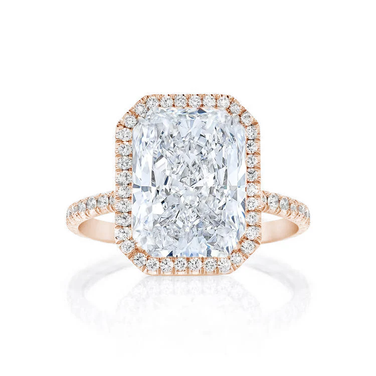 Radiant Seamless Halo Lab Grown Engagement Ring - Image 7