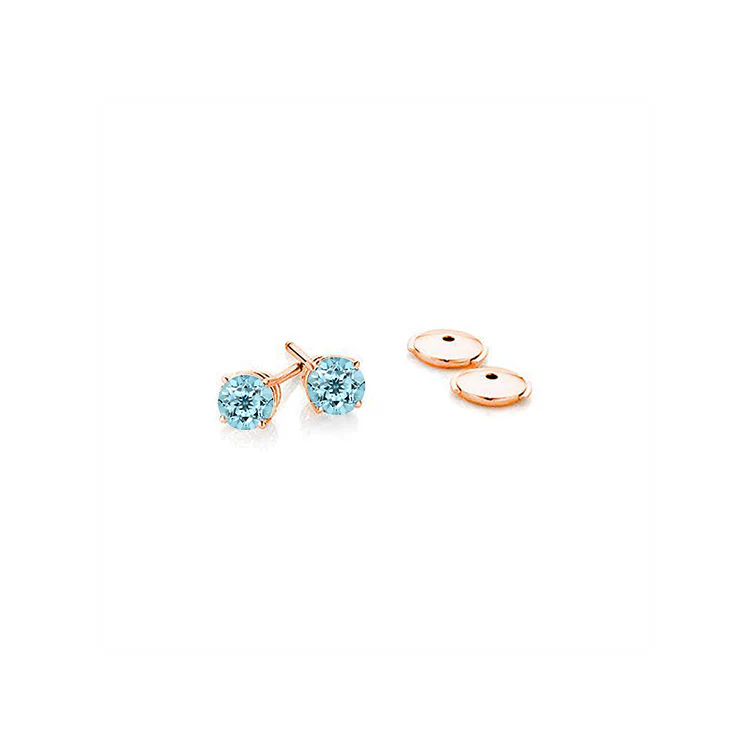 Round Aquamarine Studs - Image 3