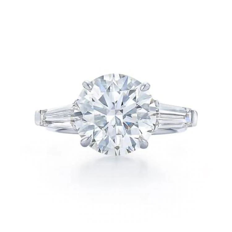 Round Diamante Lab Grown Engagement Ring