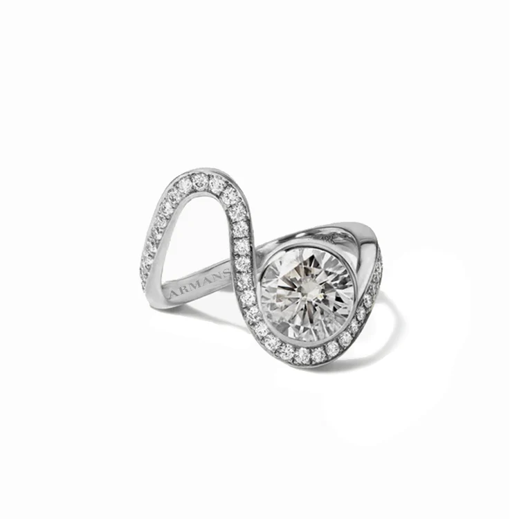 Round Diamond Loop Ring