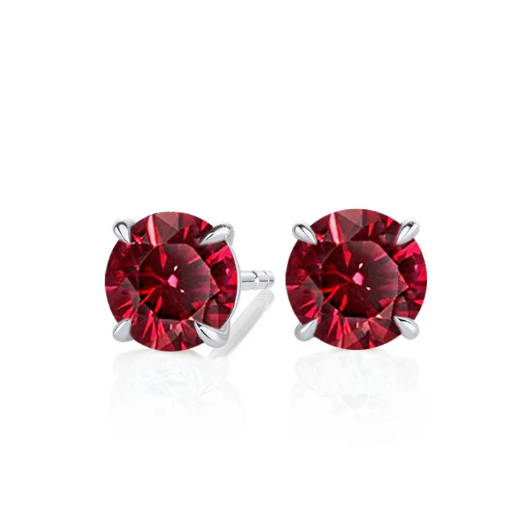 Round Ruby Studs - Image 3