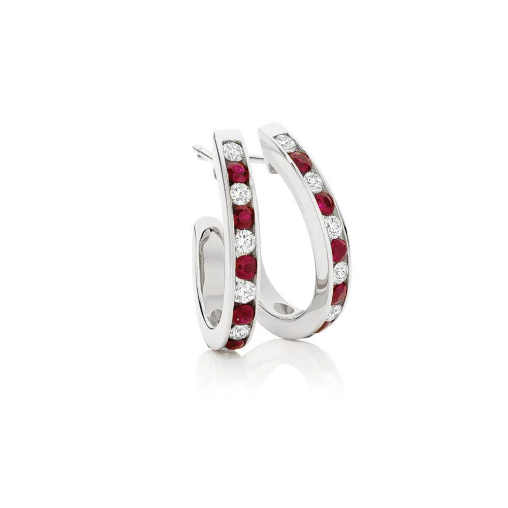 Ruby Diamond Hoops - Image 3