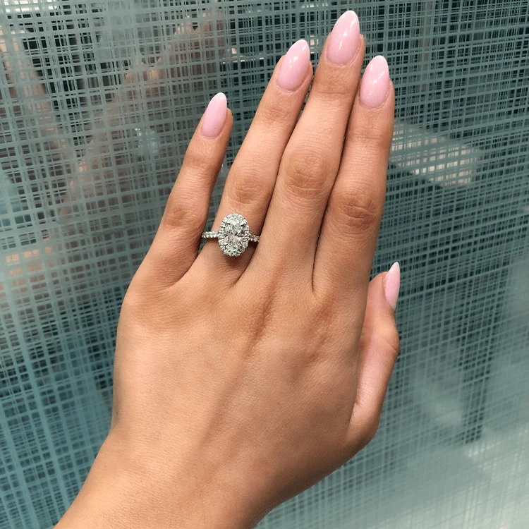 Seamless Oval Halo Engagement Ring - Image 6