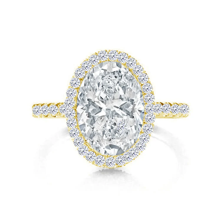 Seamless Oval Halo Lab Grown Engagement Ring - Image 7