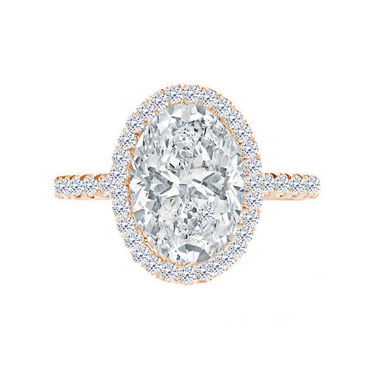 Seamless Oval Halo Lab Grown Engagement Ring - Image 8