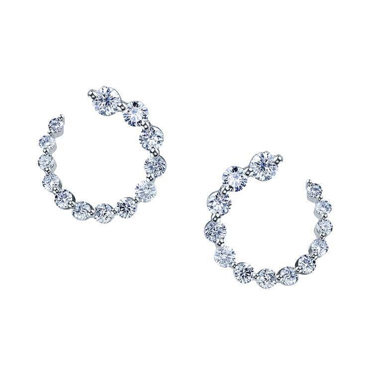 Small Frankie Diamond Hoops - Image 3