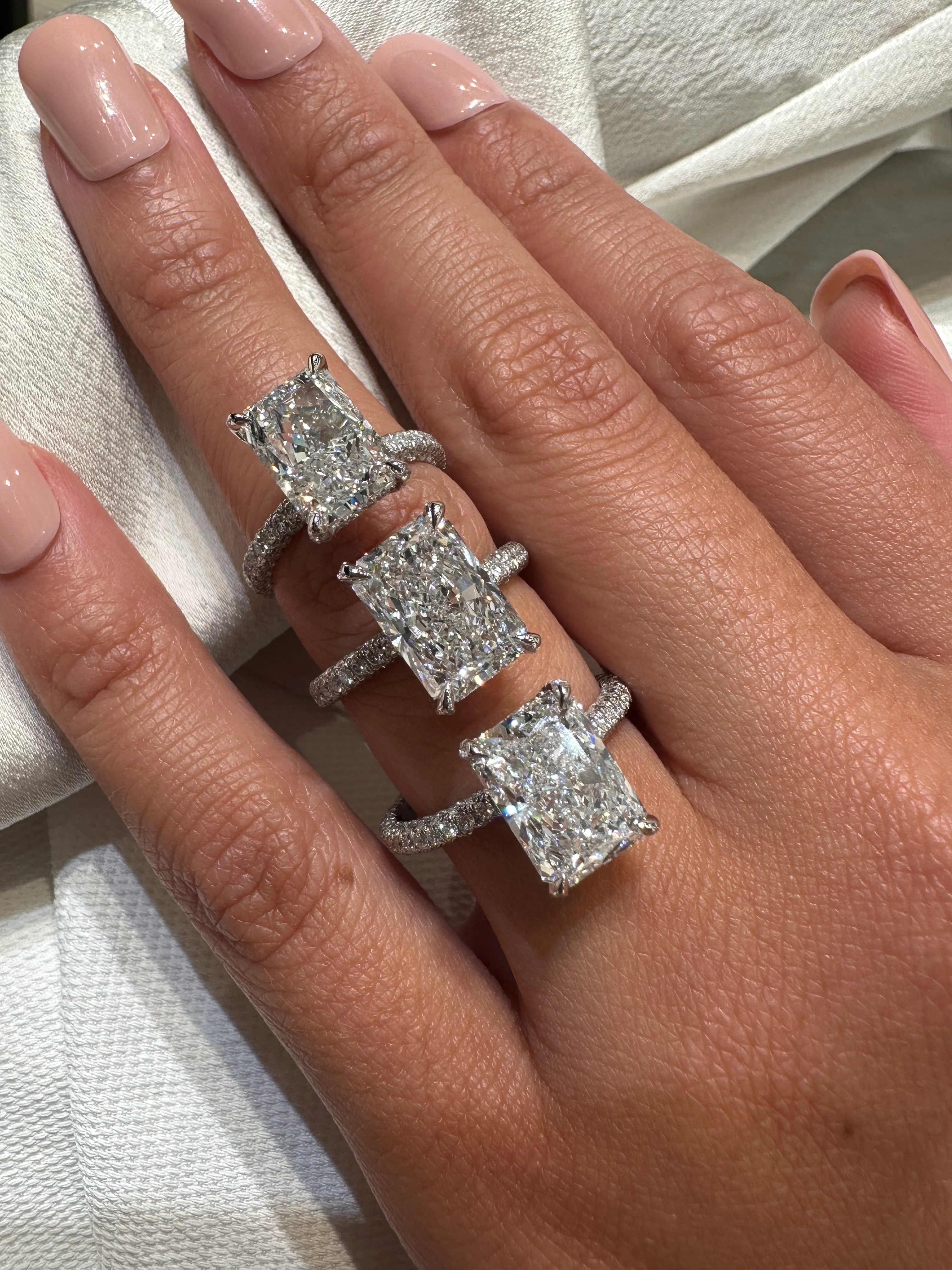 Snow White Lab Grown Engagement Ring - Image 3