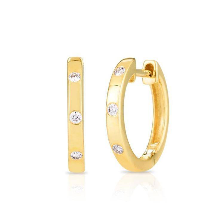 Solid Gold and Diamond Huggies - Image 4