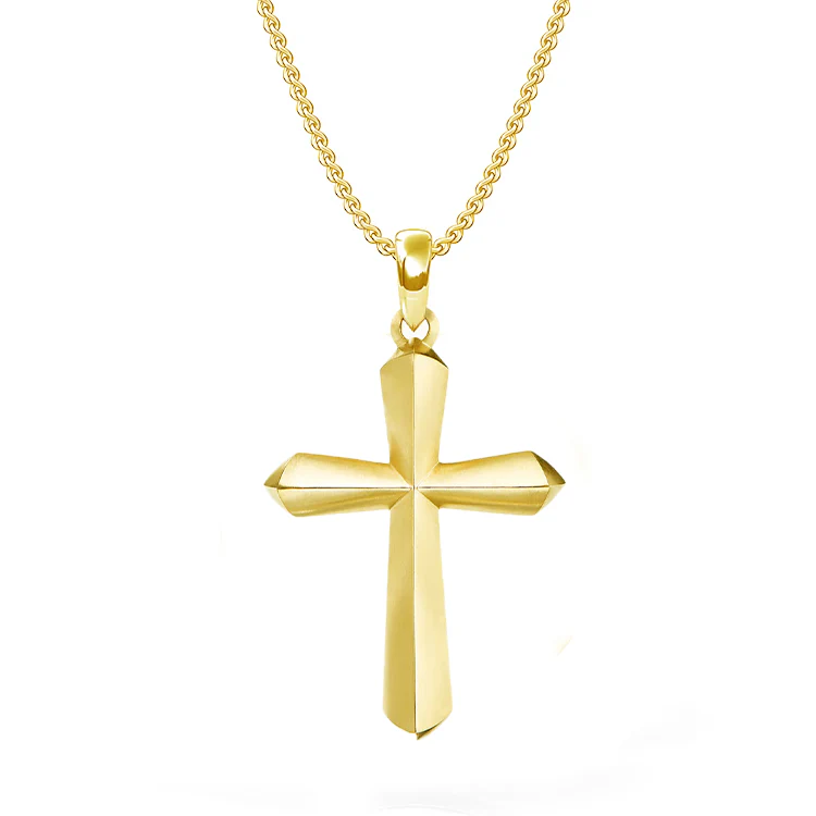 Solid Gold Roman Cross Necklace