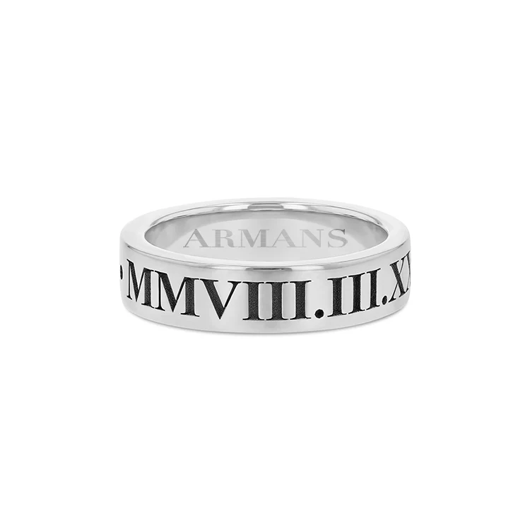 Solid Gold Roman Numeral Ring - Image 3